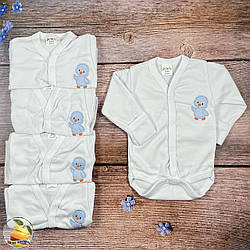 Білий боді на кнопках з рукавом для малюка "Хлопчик" Розмір: 62 см (03141-1)