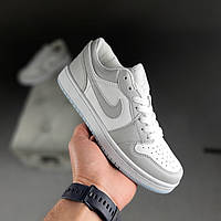 Женские летние низкие кроссовки Nike Air Jordan Белые с серым весение кросовки найк джордан