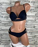 Купальник чорний M роздільний жіночий стильний красивий, фото 2