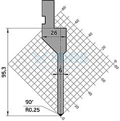 Пуансон P.129.90.C (835мм.)