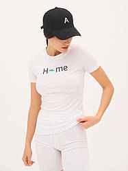 Патріотична жіноча еластична футболка (S, M, L, XL) (квітка: білий, синій, хакі, чорний) СП