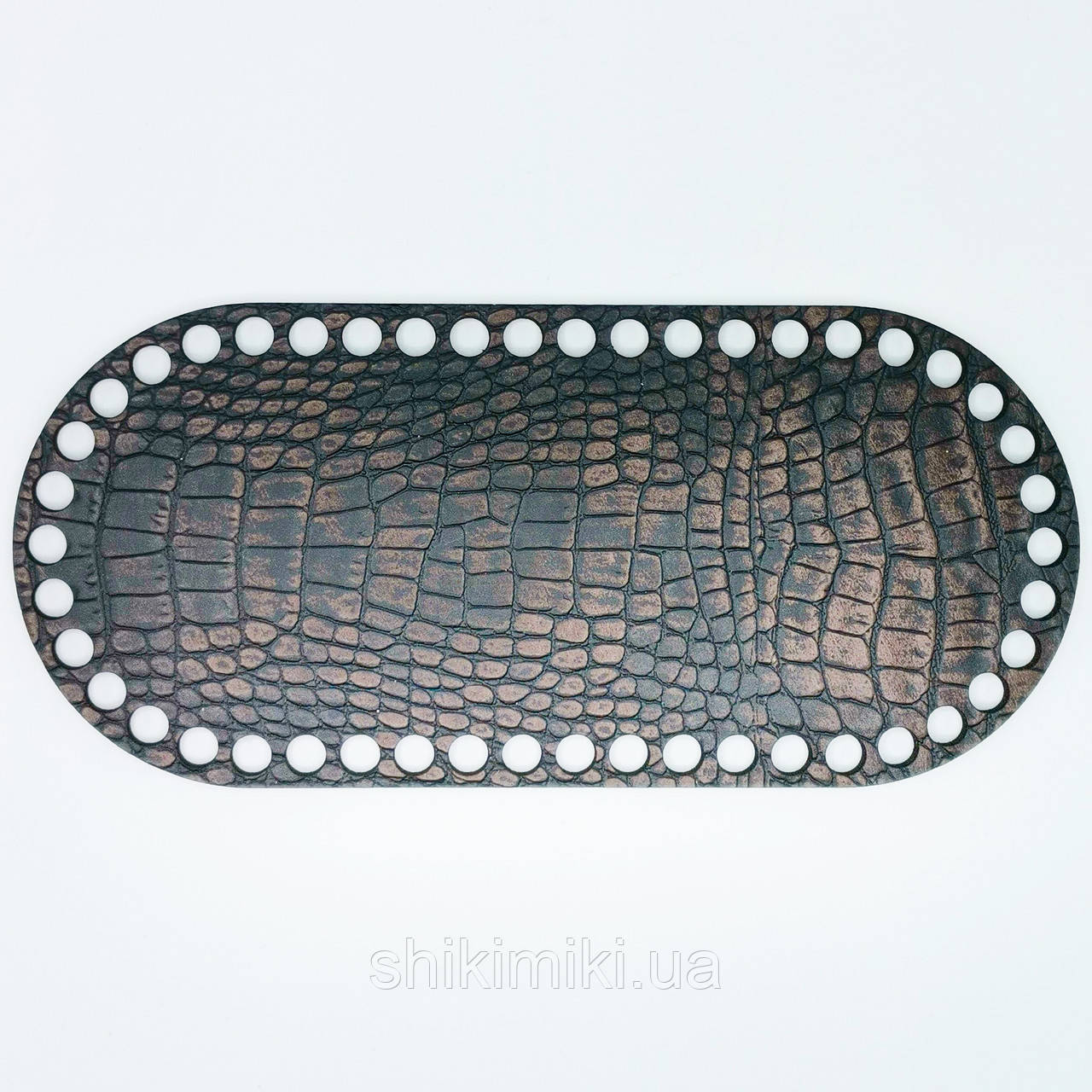 Дно сумки овальне з фанери+екошкіра , 22*10 колір Crocodile Venge