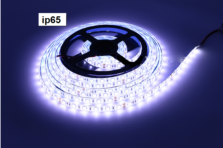 Світлодіодна стрічка LEDTech smd 5050 60led/м 12v ip65 вологозахист білий (6000 К) преміум на синьому термоскотчі