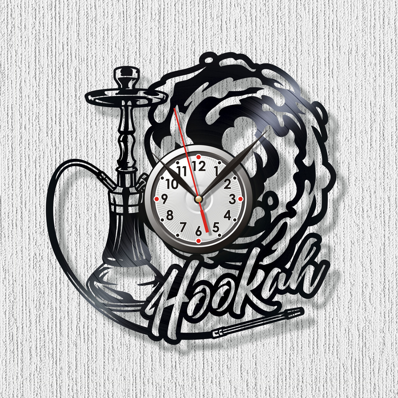 Кальян Часы с виниловой пластинки Декор для стен Часы для кальян клуба Часы декор для бара Кварцевые часы - фото 1 - id-p1606652665