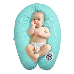 Подушка для вагітних та годування, 30х190см U-подібна PAPAELLA горошок ментол