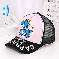 Детская летняя кепка для девочки, розовая, с драконом