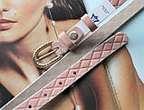 Вузький шкіряний ремінь із тисненням пудра, фото 2
