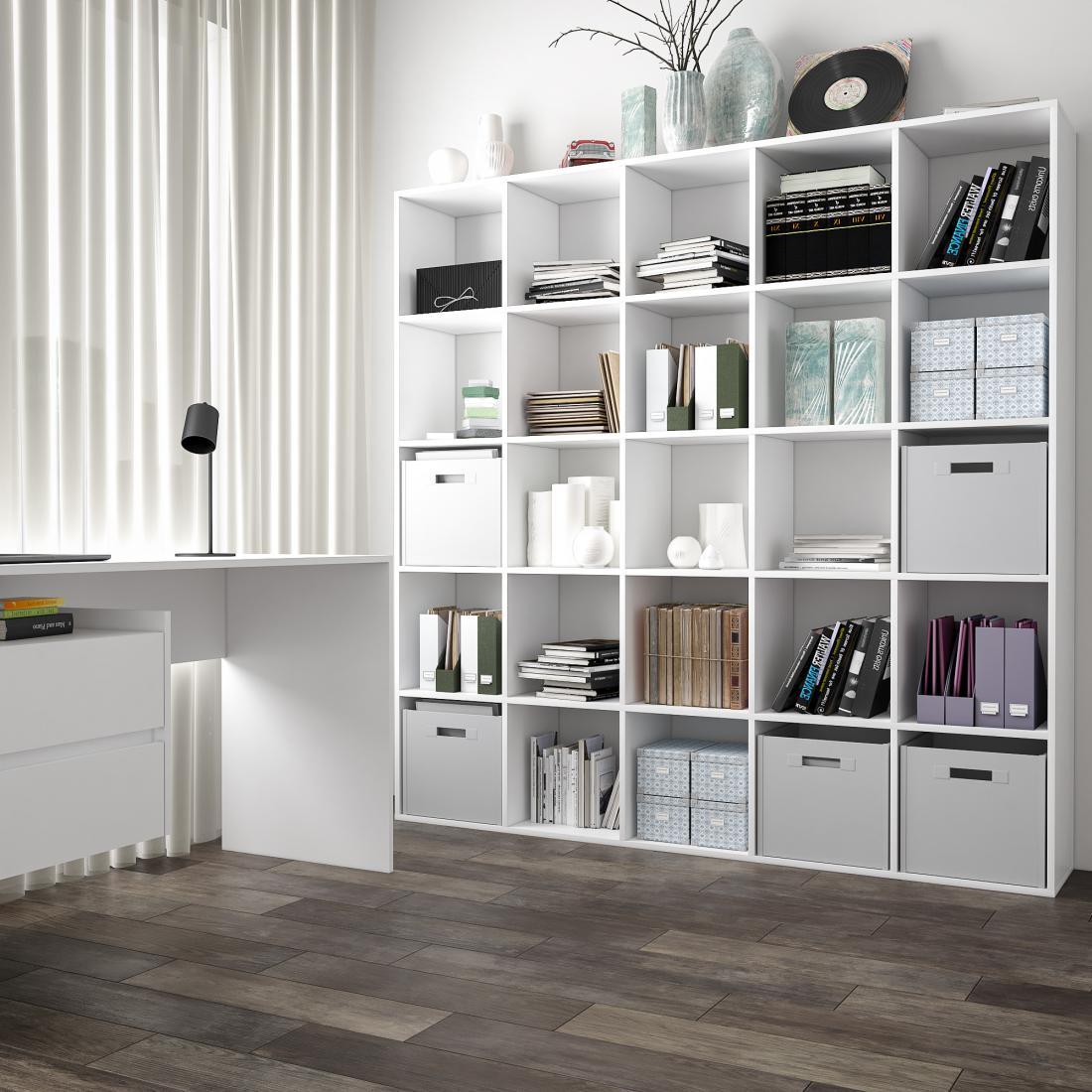 Стелаж драбинка на 25 осередків, роздільник кімнати Ш1776*В1776*Г300 білий, фото 1