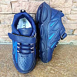 Кросівки на хлопчика на липучці Y.Top сині зі сріблом, фото 3