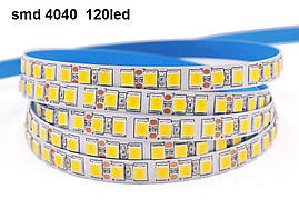 Світлодіодна стрічка LEDTech smd 4040 120led/м 12v ip20 білий (6000К) преміум на синьому термоскотчі