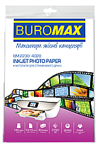 Фотопапір А4, 180г/м2., глянсовий, 20л. BuroMAX