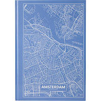 Книга канцелярская А4 96л., клетка, офсет, твердая ламинация, Maps Amsterdam Axent mix