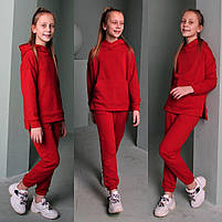 Костюм на дівчинку демісезонний спортивний з капюшоном вік 6-10 років Різні кольори, фото 6