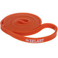 Резина для тренировок и кроссфита, силовая лента (2080мм*13мм*4,5мм, жесткость XS, нагрузка 7-16кг), оранжевый