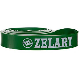 Гума для підтягування на турніку та тренувань (2080 мм*28 мм*4,5 мм, жорсткість М, навантаження 16-39 кг), зелений