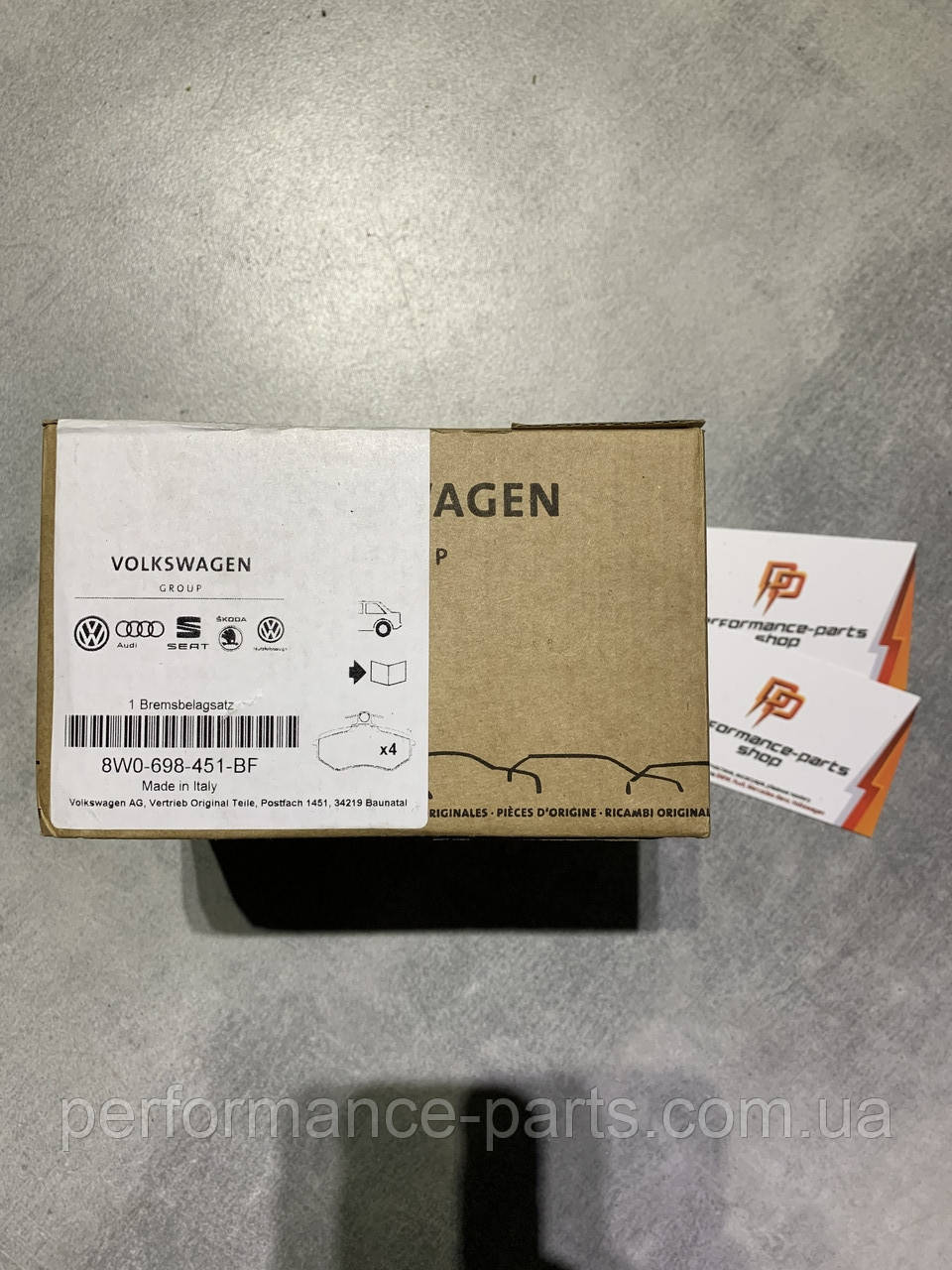 Колодки гальмівні дискові VAG 8W0698451BF