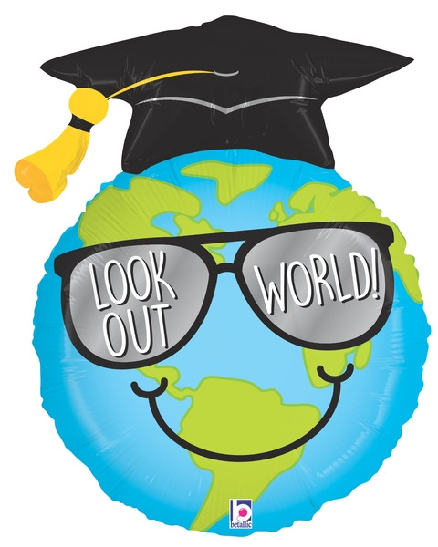 G 30" Look Out World Foil Balloon. Фольговані кулі на випускний — В УП