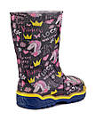 Дитячі гумові чоботи для дівчинки "Єдинорог на чорному" 23, фото 4
