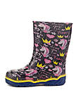 Дитячі гумові чоботи для дівчинки "Єдинорог на чорному" 23, фото 5