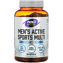 Спортивна мультидобавка для чоловіків NOW Foods, Sports "Men's Active Sports Multi" (180 гелевих капсул)