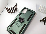 Протиударний чохол для Samsung Galaxy A03s зі шторкою зелений, ударостійкий чохол Самсунг А03с із кільцем, фото 6