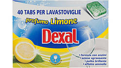 Таблетки для посудомийних машин DEXAL комплекс 40 шт, Італія
