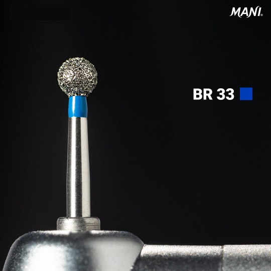 Алмазный бор BR-33. Шаровидный (шарик) (ISO 001/028), синий - фото 1 - id-p1606307058