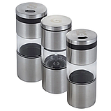 Набір ємностей із млином Kamille для спецій 3 шт. KM-7027, фото 3