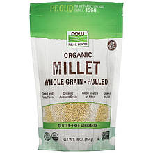 Натуральне просо NOW Foods, Living Now "Organic Millet Whole" цільне зерно (454 г)