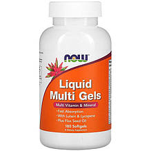 Мультивітаміни та мінерали NOW Foods "Liquid Multi Gels" у капсулах (180 гелевих капсул)