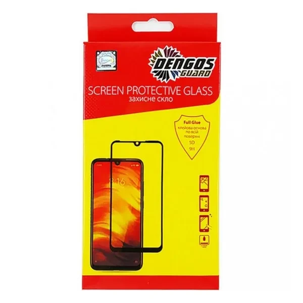 Захисне скло Apple iPhone 12/12 Pro Full Glue прозоре (чорне) Dengos