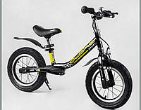 Велобег Corso "Alpha Sport" 10631 стальная рама, надувные колеса 12", ручной тормоз, подножка, крылья,