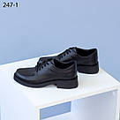 Жіночі чорні шкіряні туфлі зі шнурком 36-42, фото 2