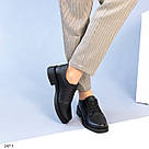 Жіночі чорні шкіряні туфлі зі шнурком 36-42, фото 7