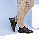 Жіночі чорні шкіряні туфлі зі шнурком 36-42, фото 8