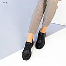 Жіночі чорні шкіряні туфлі зі шнурком 36-42, фото 6