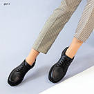 Жіночі чорні шкіряні туфлі зі шнурком 36-42, фото 9