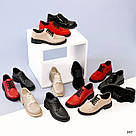 Жіночі чорні шкіряні туфлі зі шнурком 36-42, фото 10