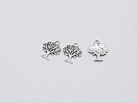 Накладки металлические для рукоделия и декора "Дерево" цвет античное серебро 17х21мм Подвески для украшений