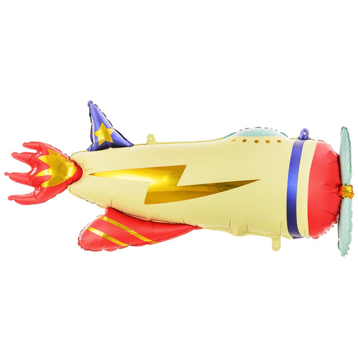 PD Фольговані кулі великі фігури. Літак із блискавкою 91х39 см, в УП, фото 1