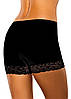 Шортики бавовняні Афина 014 з мереживом середня лінія талії чорні, фото 2