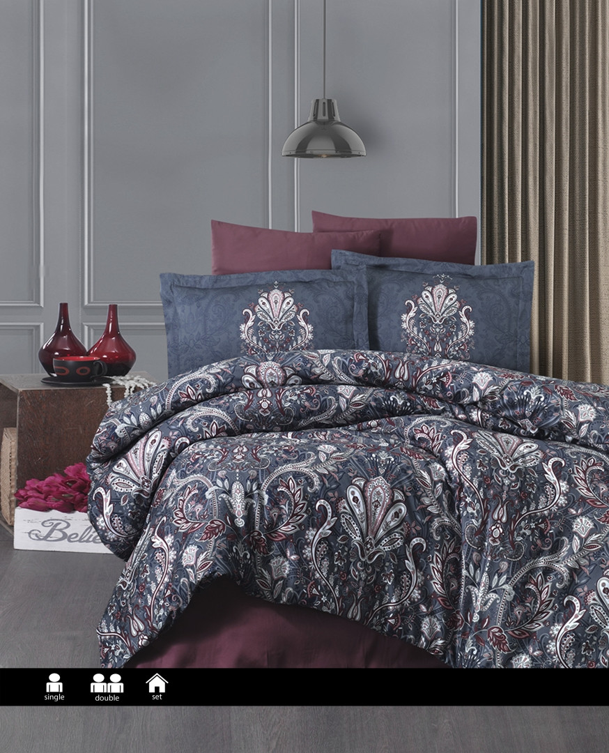 Напівторне Турецьке Постільне Бельє First Choice Cotton Satin Aleron Rose