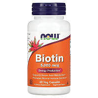 Биотин для волос NOW Foods "Biotin" 5000 mcg (60 капсул)