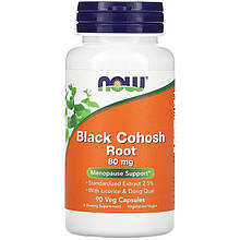 Корінь клопогону NOW Foods "Black Cohosh Root" 80 мг, підтримка під час менопаузи (90 капсул)