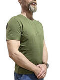 Зелена футболка чоловіча хакі 190 щільність, фото 2