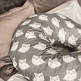 Подушка для вагітних У-подібна для годування дитини 150 см + крута наволочка. Рожевий плюш + серця, фото 4