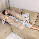 У-подібна подушка обіймашка для сну 150 см. + наволочка на блискавці Лисички Велика та зручна, фото 3