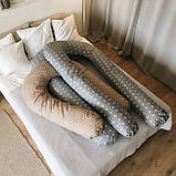 У-подібна подушка обіймашка для сну 150 см. + наволочка на блискавці Лисички Велика та зручна, фото 9