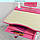 Парта дитяча M 4428W-8 зі стільчиком, підставка для книги, лампа, рожева, бежева стільниця, фото 4