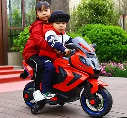 Дитячий електромотоцикл BMW на акумуляторі, ручка газу червоний